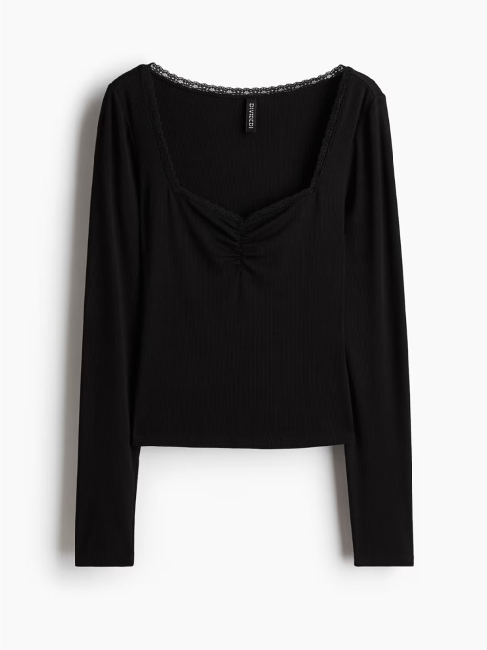 Lace-Trimmed Ribbed Tops - Picture 6 of 7